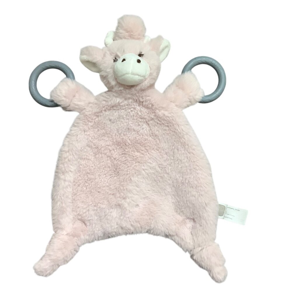 Little G Cuddle Boo Giraffe Pink Plush Baby Lovey‎ Silicone Teething Rings 15”